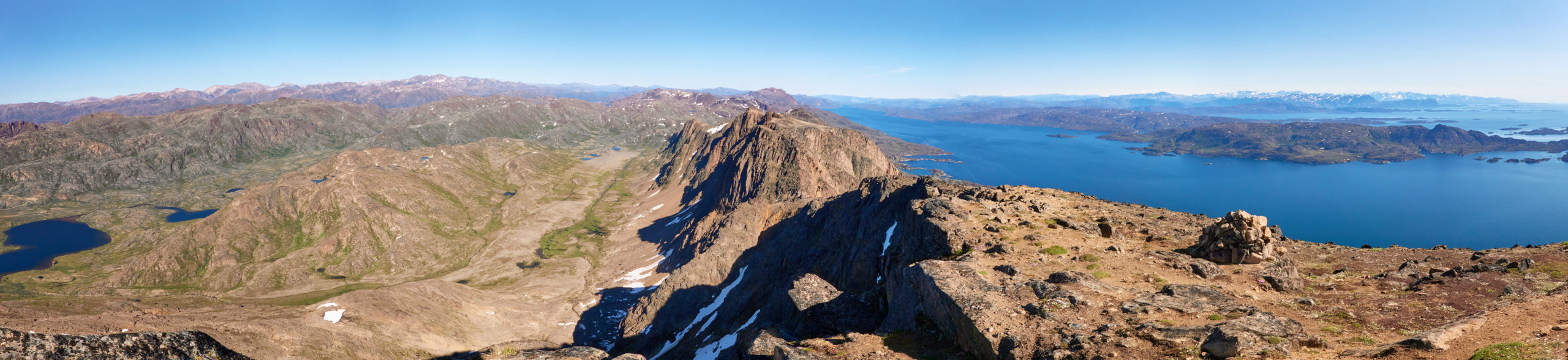 Panorama looking East from Nasaasaaq Peak near Sisimiut, Greenland